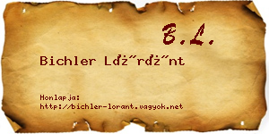 Bichler Lóránt névjegykártya